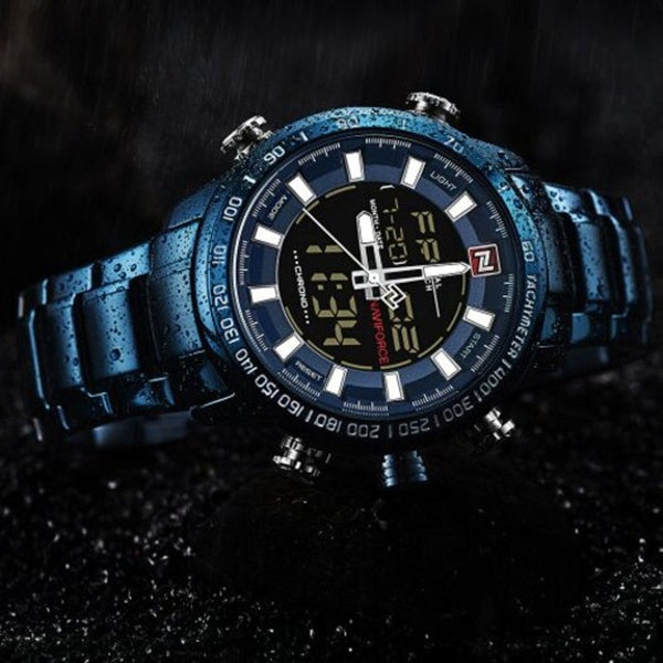 Veile Studios Men's Original Luxury Brand Stainless Steel Quartz Watch Blue Watches