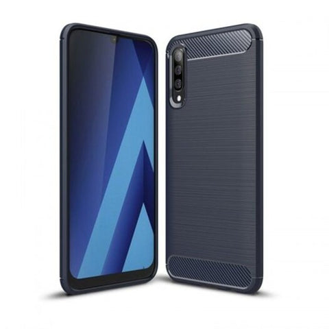 Carbon Fiber Phone Case For Samsung Galaxy A70 / A705 Midnight Blue