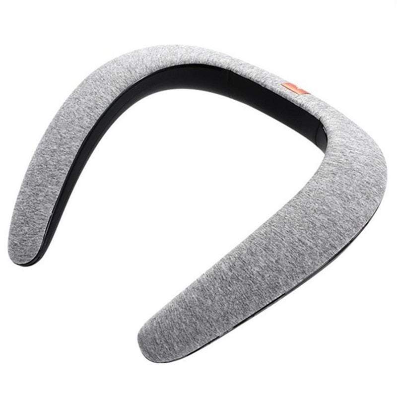 Wearable Neck Mounted Bluetooth Portable Wireless 5D Stereo Bass Grey Audio Docks & Mini Speakers