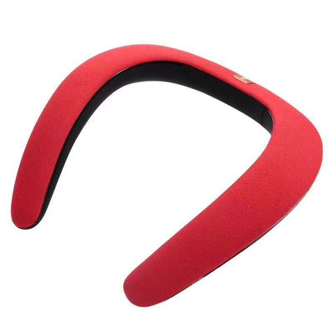 Portable Speakers Neck Hanging U Shaped Bib Wireless Bluetooth Carry Mini Creative Card Sports Audio Neckband Aux Sd Usb Stereo Red