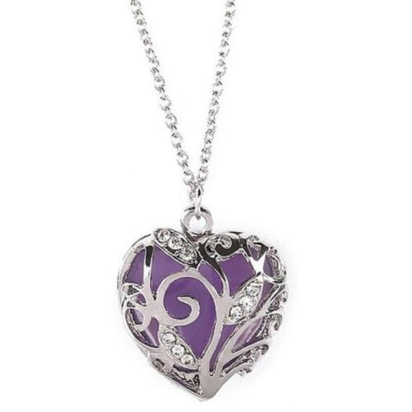 Veile Studios Necklaces Luminous Heart Shaped Pendant Orange Necklaces & Pendants