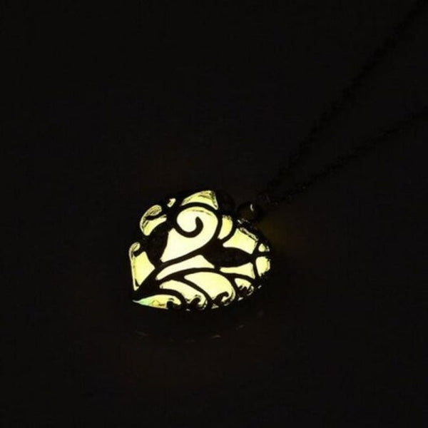 Veile Studios Necklaces Luminous Heart Shaped Pendant Orange Necklaces & Pendants