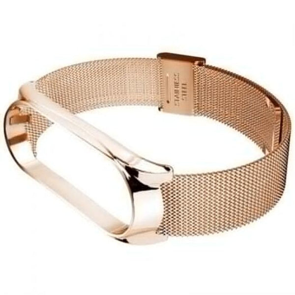 Net Chain Smart Bracelet Watch Wrist Strap Watchband For Xiaomi Mi Band 3 Dark Goldenrod