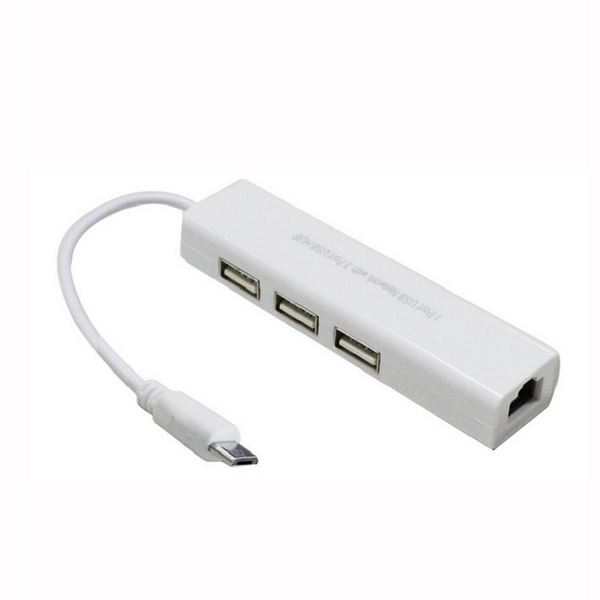 Micro Usb To Network Lan Ethernet Rj45 Adapter With 3 Port 2.0 Hub Usb Cables Hubs & Adapters