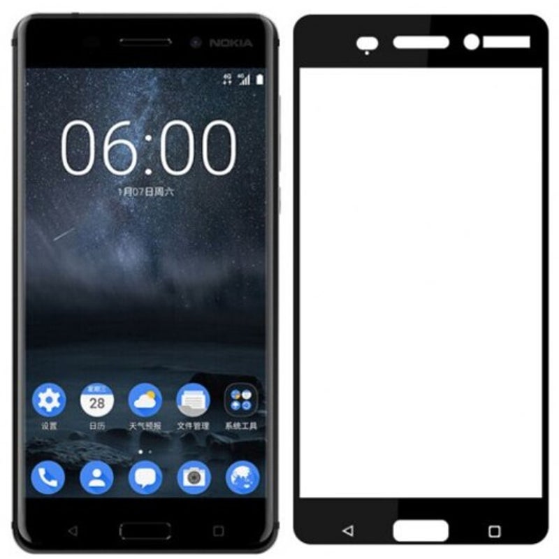 0.3Mm Full Cover Tempered Glass For Nokia 6 Black Screen Protectors