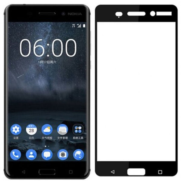 0.3Mm Full Cover Tempered Glass For Nokia 6 Black Screen Protectors