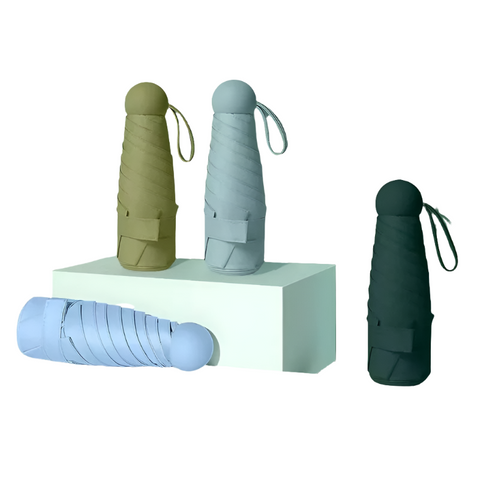 New Anti Uv Enlarged Dual Purpose Sun Umbrella Small Sunscreen Black Rubber Parasol Parag Mini Capsule Umbrellas