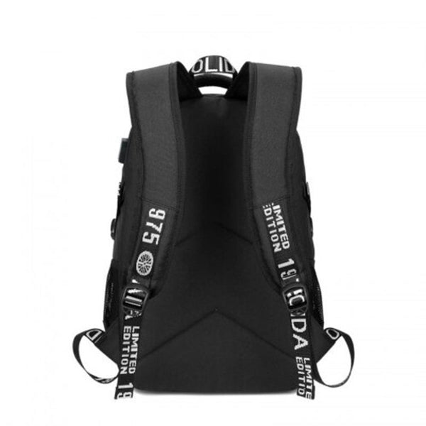 Backpacks Men's Usb Oxford Waterproof Schoolbag Travel Computer Black Bags