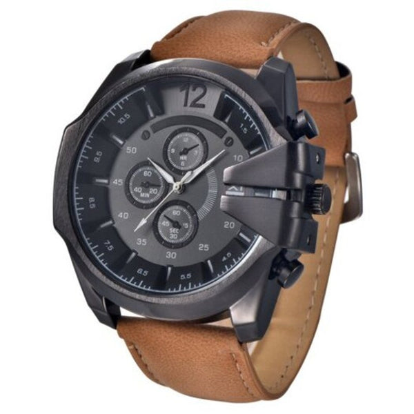 Veile Studios Belts Quartz Large Dials Men's Masculino Wrist Luxury Top Brand Brown Watches