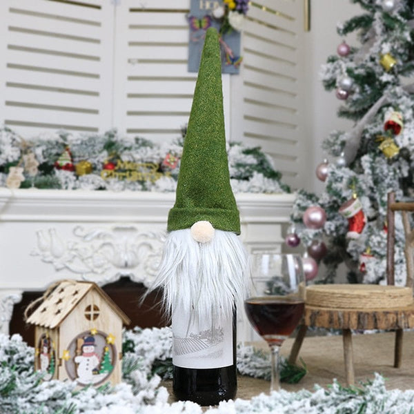 Christmas Decorations Faceless Old Man Wine Bottle Champagne Dress Up Cover