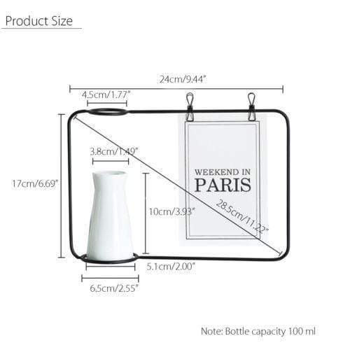 Iron Photo Frame With White Ceramic Vase Home Decor Vases