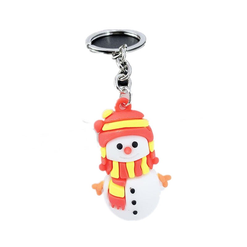 Snowman Silicone Christmas Key Ring Keychain Car Pendant Keyrings