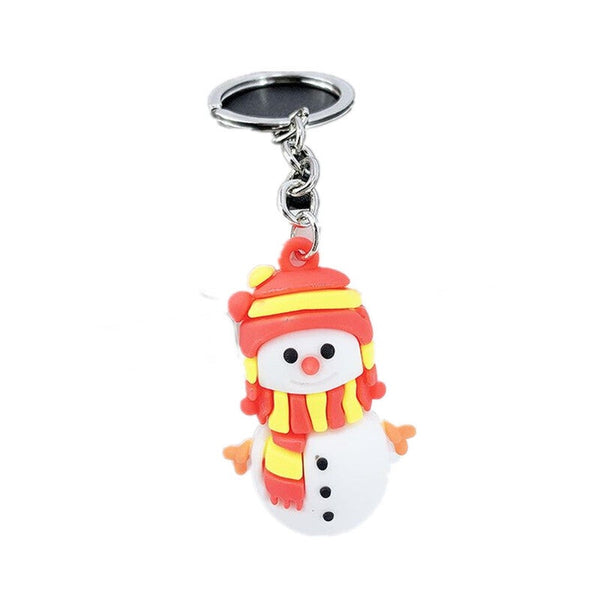Snowman Silicone Christmas Key Ring Keychain Car Pendant Keyrings
