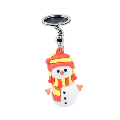 Snowman Silicone Christmas Key Ring Keychain Car Pendant