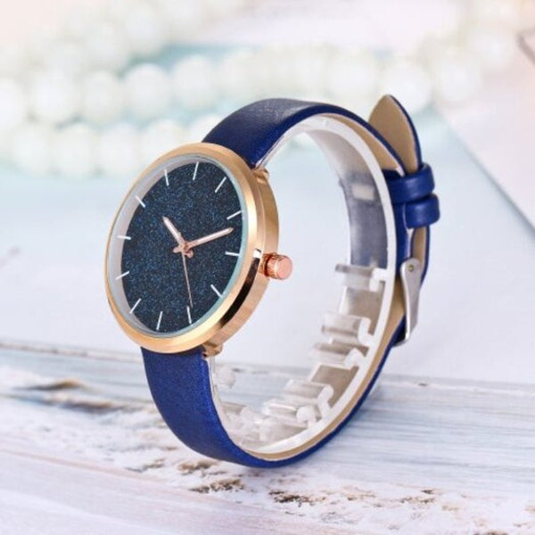 Veile Studios Fashion Lady Sky Stars Leisure Creative Dial Student Quartz Watch Blue Watches