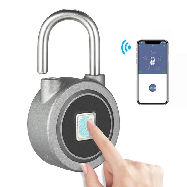 Fingerprint Smart Keyless Padlock App Button Password Unlock Anti Theft Lock Door Locks & Lock Mechanisms