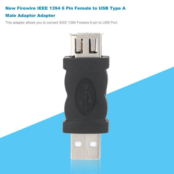 Firewire Ieee 1394 6 Pin Female To Usb 2.0 Type Male Adaptor Adapter Cameras Mobile Phones Mp3 Player Pdas Black Wholesale Firewire Cables & Adapters