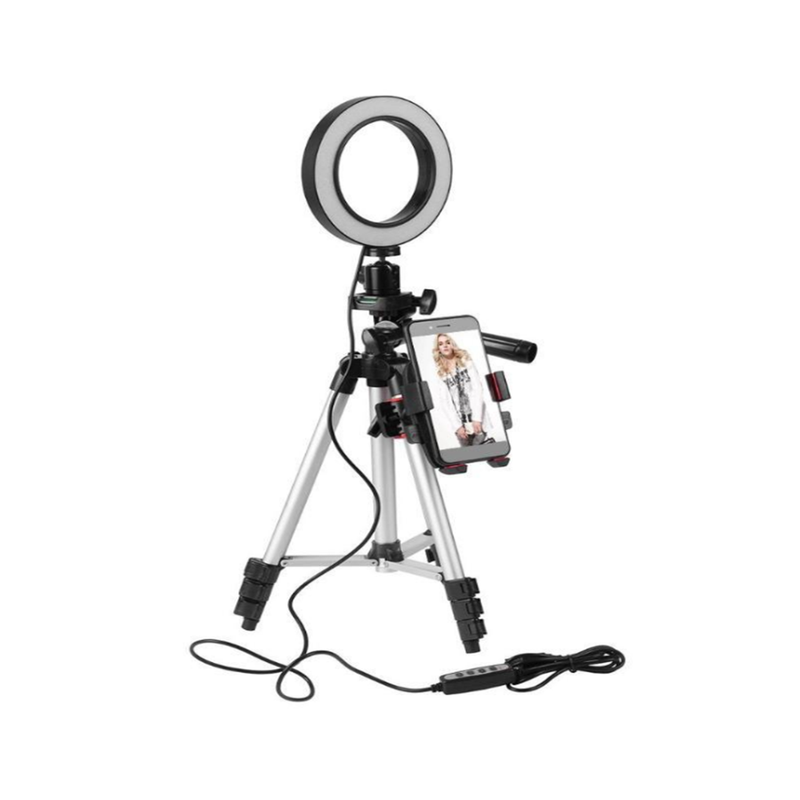 5.7In Dimmable Led Ring Light Phone Holder Stand With 35 100Cm Tripod Selfie Lights