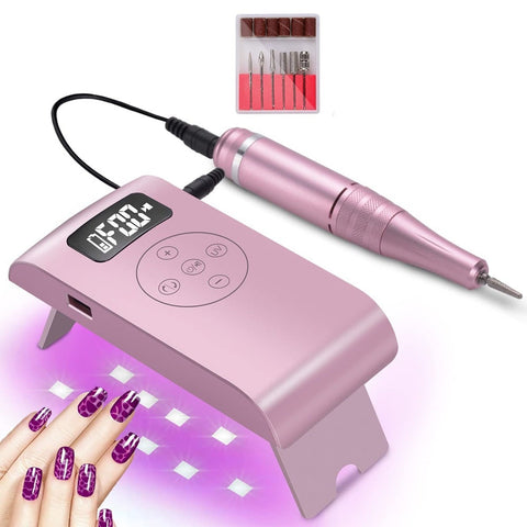 New Rechargeable Electric Cordless Nail Drill Machine 35,000 Rpm & Uv Gel Dryer Lamp Salon Expert Art Manicure Tools