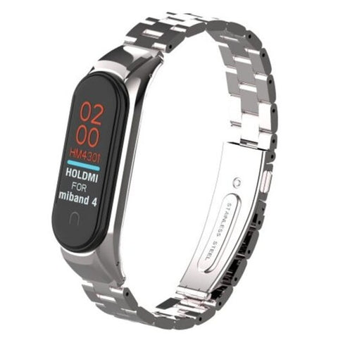 Replacement Steel Wristband For Xiaomi Mi Band 4 Silver