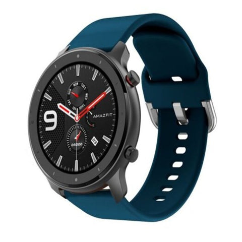Sports Silicone Wrist Strap For Huami Amazfit Gtr 47Mm Midnight Blue