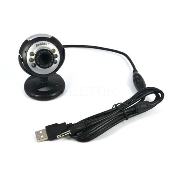Usb 2.0 Digital Hd Webcam Camera 30.0 Mega Pixels 6 Led With Mic Black Webcams