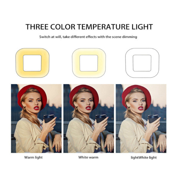 28Cm Led Square Light With Tripod For Live Studio Makeup Photography Filter Rings & Holders