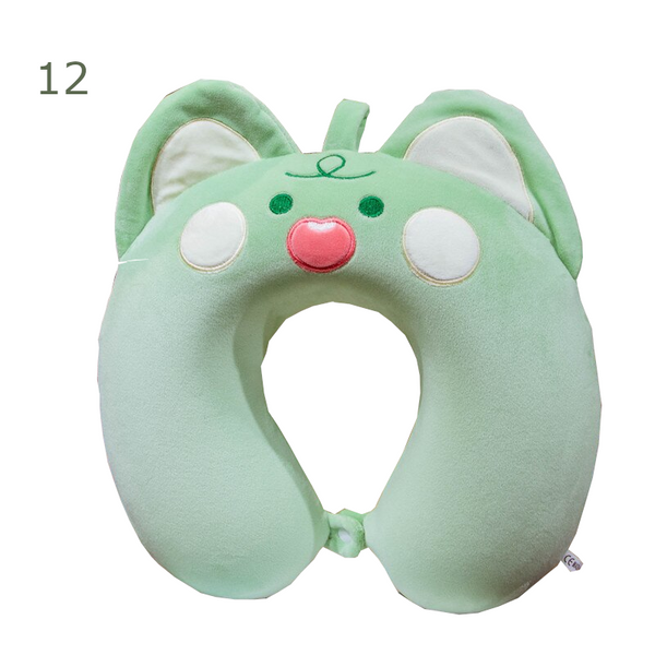 Animal Pattern Memory Cotton U Shaped Travel Pillow Car Neck Noon Rest Pillows