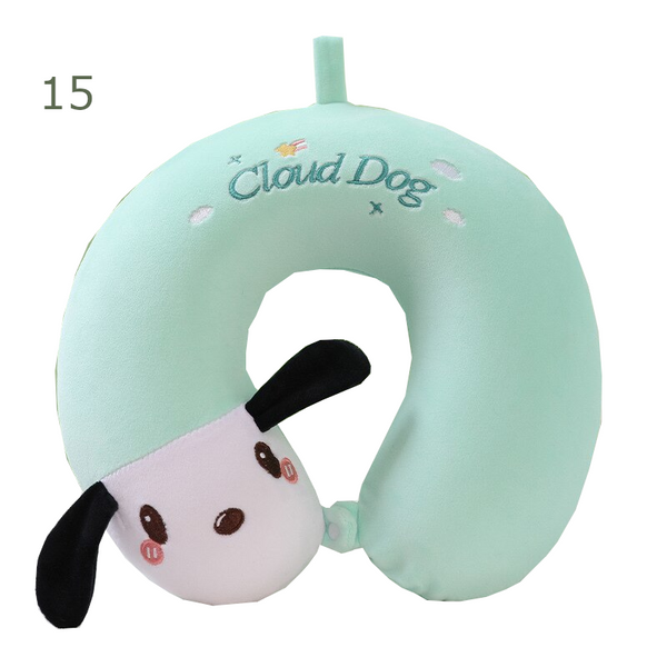 Animal Pattern Memory Cotton U Shaped Travel Pillow Car Neck Noon Rest Pillows