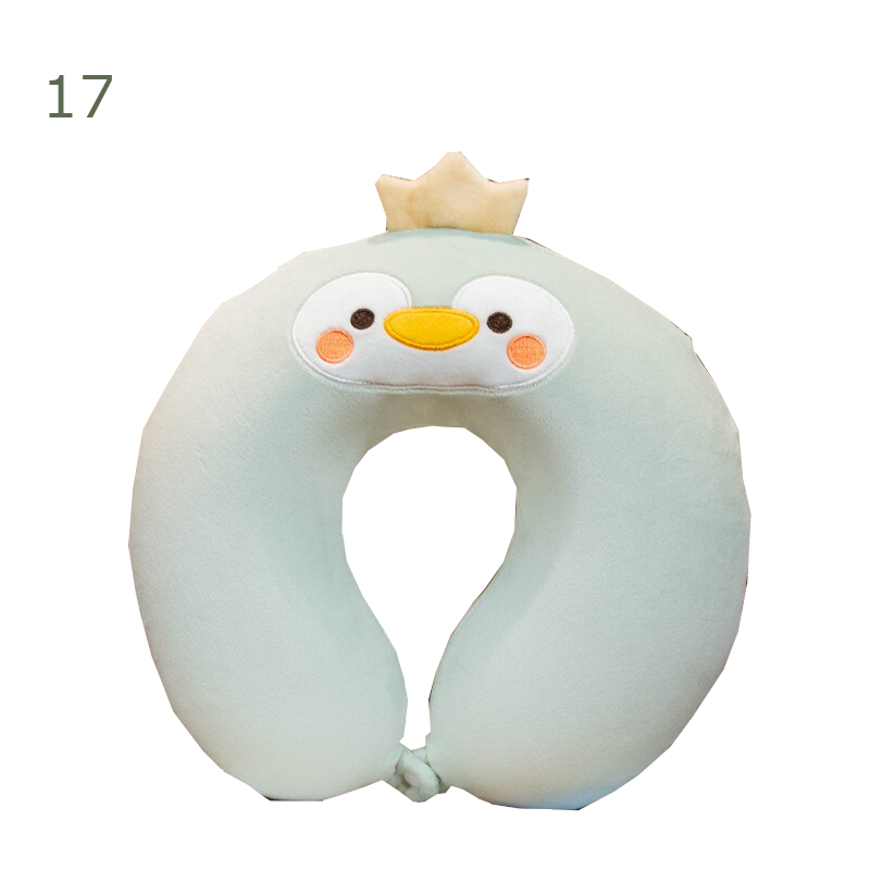 Animal Pattern Memory Cotton U Shaped Travel Pillow Car Neck Noon Rest Pillows