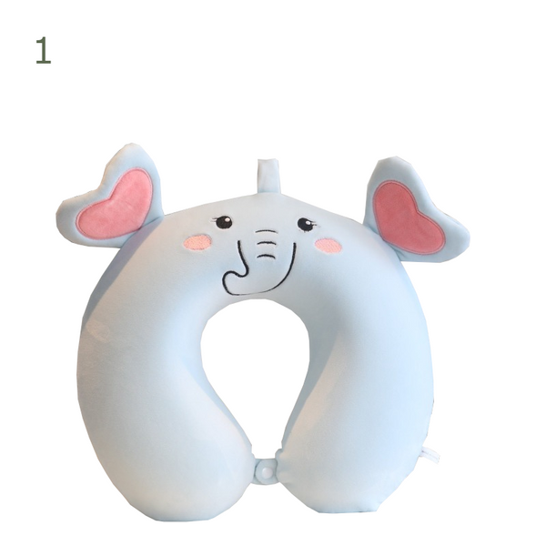 Animal Pattern Memory Cotton U Shaped Travel Pillow Car Neck Noon Rest Pillows