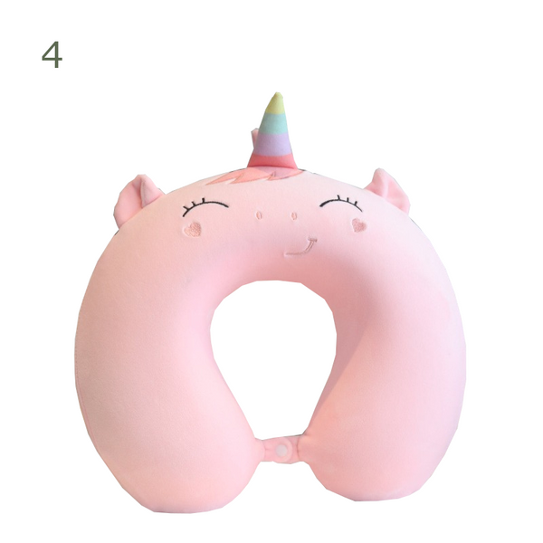 Animal Pattern Memory Cotton U Shaped Travel Pillow Car Neck Noon Rest Pillows