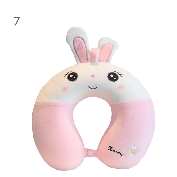 Animal Pattern Memory Cotton U Shaped Travel Pillow Car Neck Noon Rest Pillows