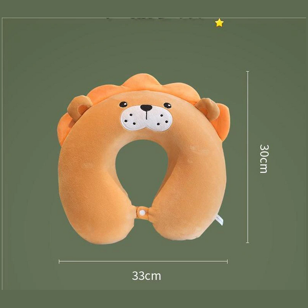 Animal Pattern Memory Cotton U Shaped Travel Pillow Car Neck Noon Rest Pillows