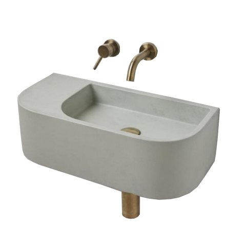 New Concrete Cement Wash Basin Counter Top Matte Mint Green Wall Hung