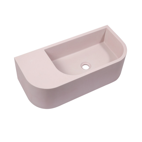 New Concrete Cement Wash Basin Counter Top Matte Pink Wall Hung
