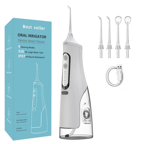 Portable Oral Irrigator Usb Charging Electric Dental Water Jet Flosser 310Ml Tank Air & Water Flossers