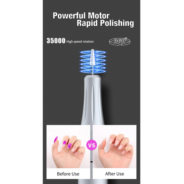 Rechargeable Electric Cordless Nail Drill Machine 35000 Rpm Uv Gel Dryer Lamp Electric Files & Tools
