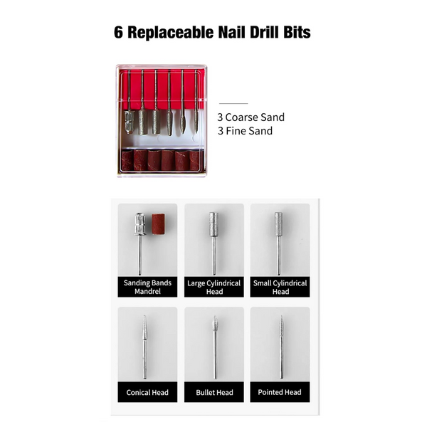 Rechargeable Electric Cordless Nail Drill Machine 35000 Rpm Uv Gel Dryer Lamp Electric Files & Tools