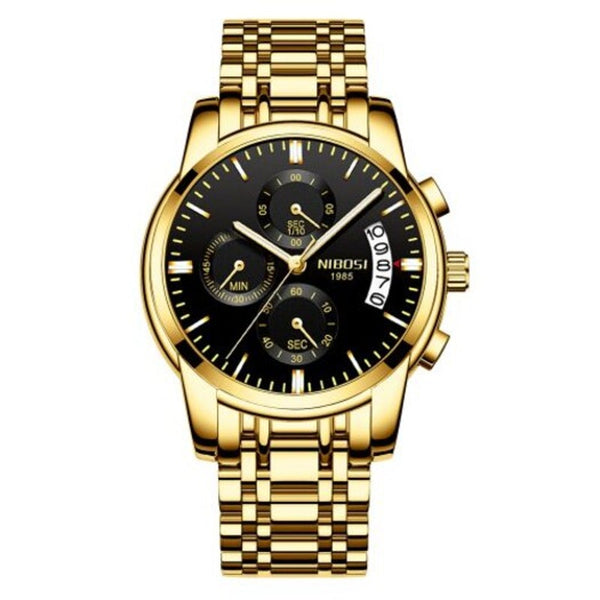 Veile Studios 2353 Sports Men's Wristwatch Waterproof Quartz Business Jet Black Watches