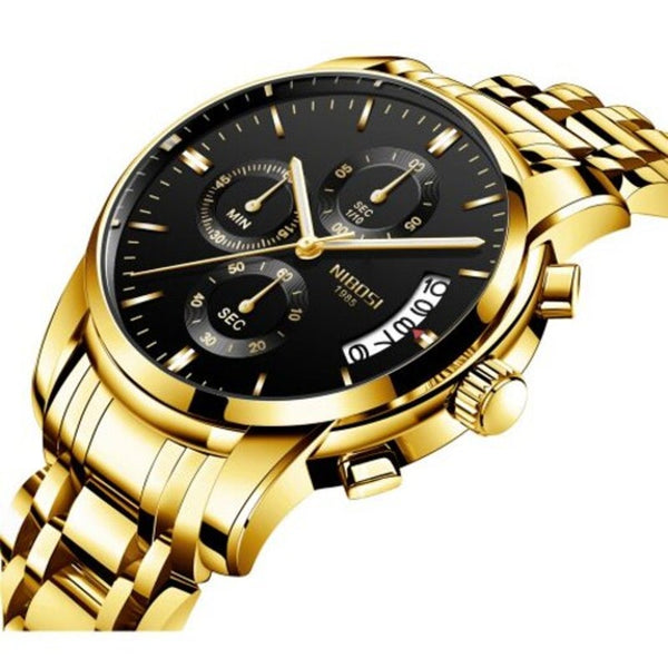 Veile Studios 2353 Sports Men's Wristwatch Waterproof Quartz Business Jet Black Watches