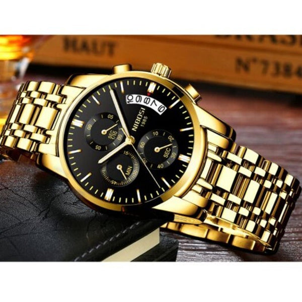 Veile Studios 2353 Sports Men's Wristwatch Waterproof Quartz Business Jet Black Watches