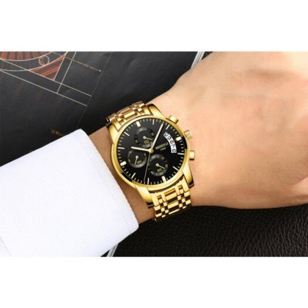 Veile Studios 2353 Sports Men's Wristwatch Waterproof Quartz Business Jet Black Watches