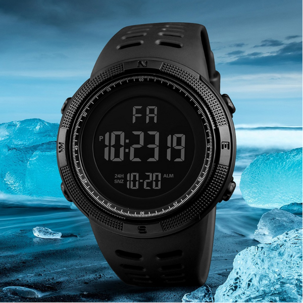 Veile Studios Night Light Sports Electronic Watch Multifunctional Waterproof Black Watches