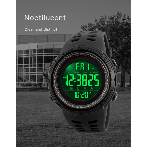 Veile Studios Night Light Sports Electronic Watch Multifunctional Waterproof Black Watches