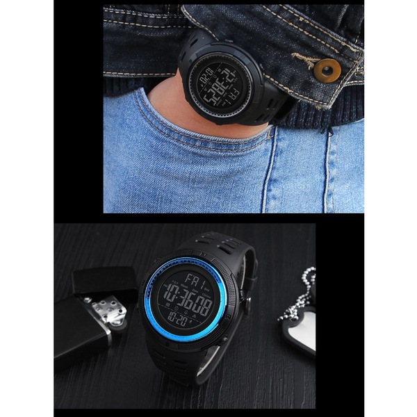 Veile Studios Night Light Sports Electronic Watch Multifunctional Waterproof Black Watches