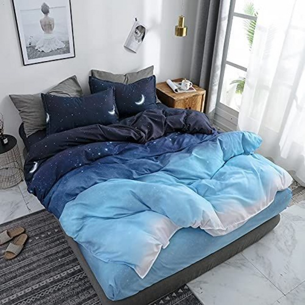 Fabric Fantastic Night Blue Duvet Quilt Cover Set Quilt Covers