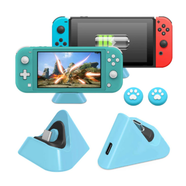 Nintendo Switch Lite And Switch's Charging Dock Small Types Port Charger Station Blue