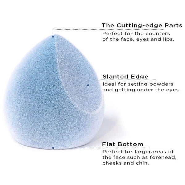 No Absorbing Velvet Makeup Sponge Latex Free Egg Microfiber Beauty Blending Flocking Blue