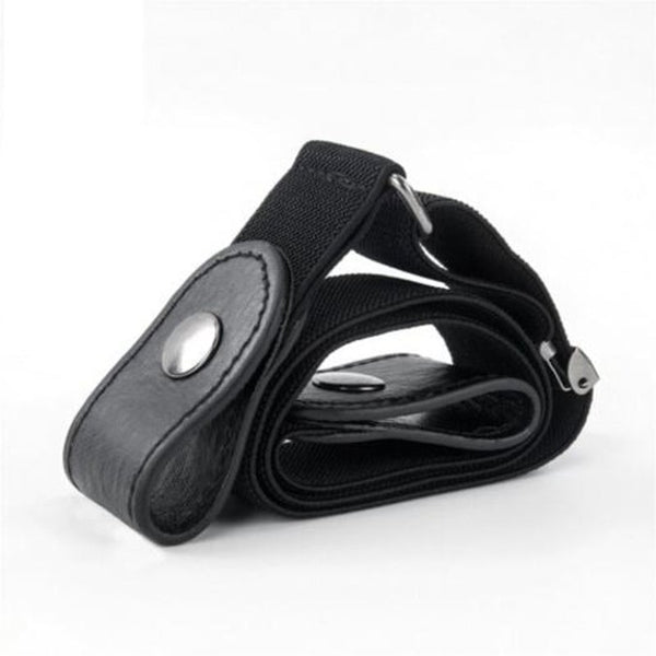 No Buckle Stretchy Elastic Waist Belt For Women / Menjeans Pants Black Belts